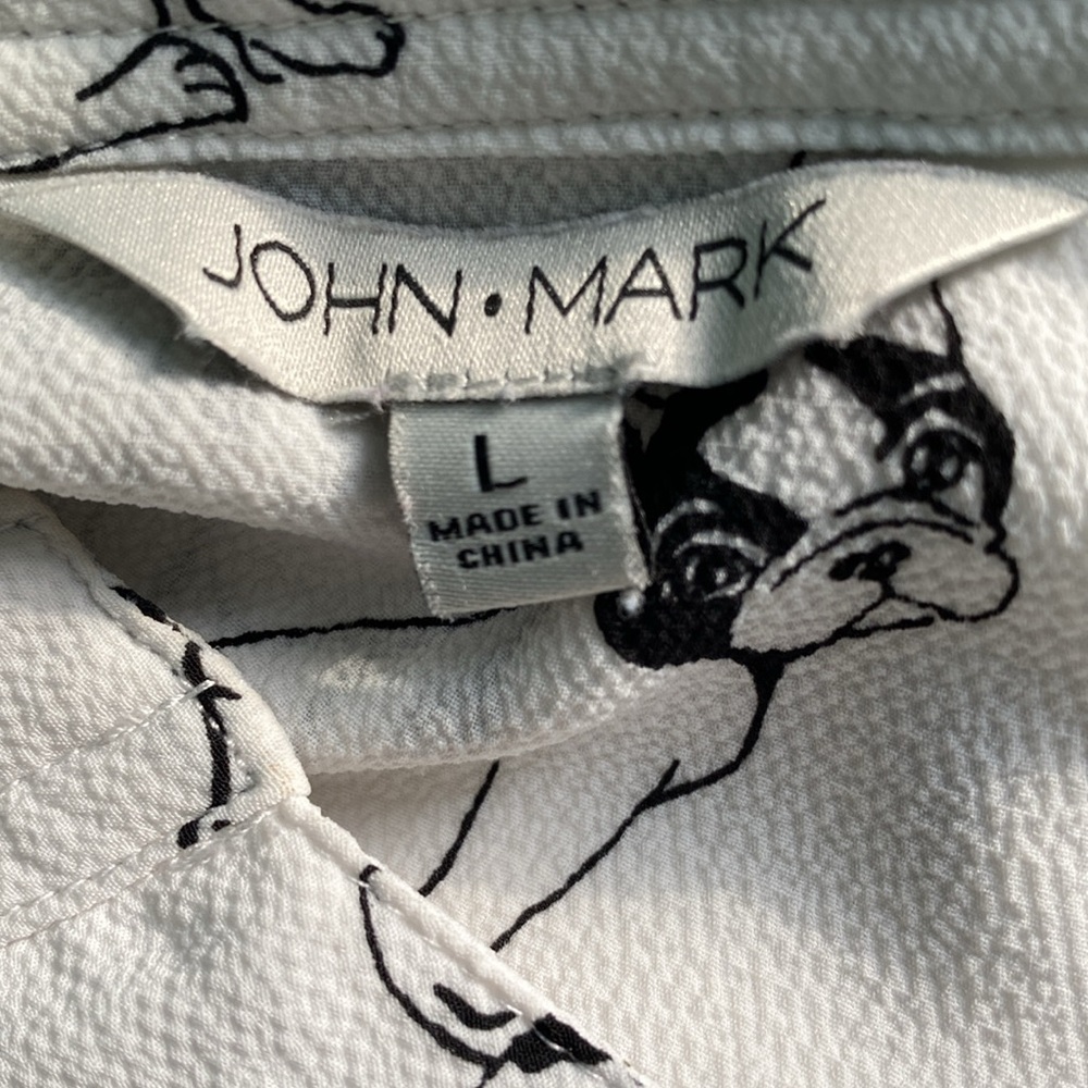 John  Mark Boston Terrier long sleeve blouse GUC - Picture 3 of 7